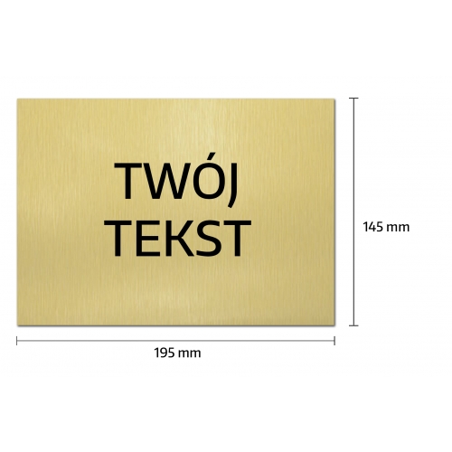 Tabliczka ZŁOTA 195x145 mm